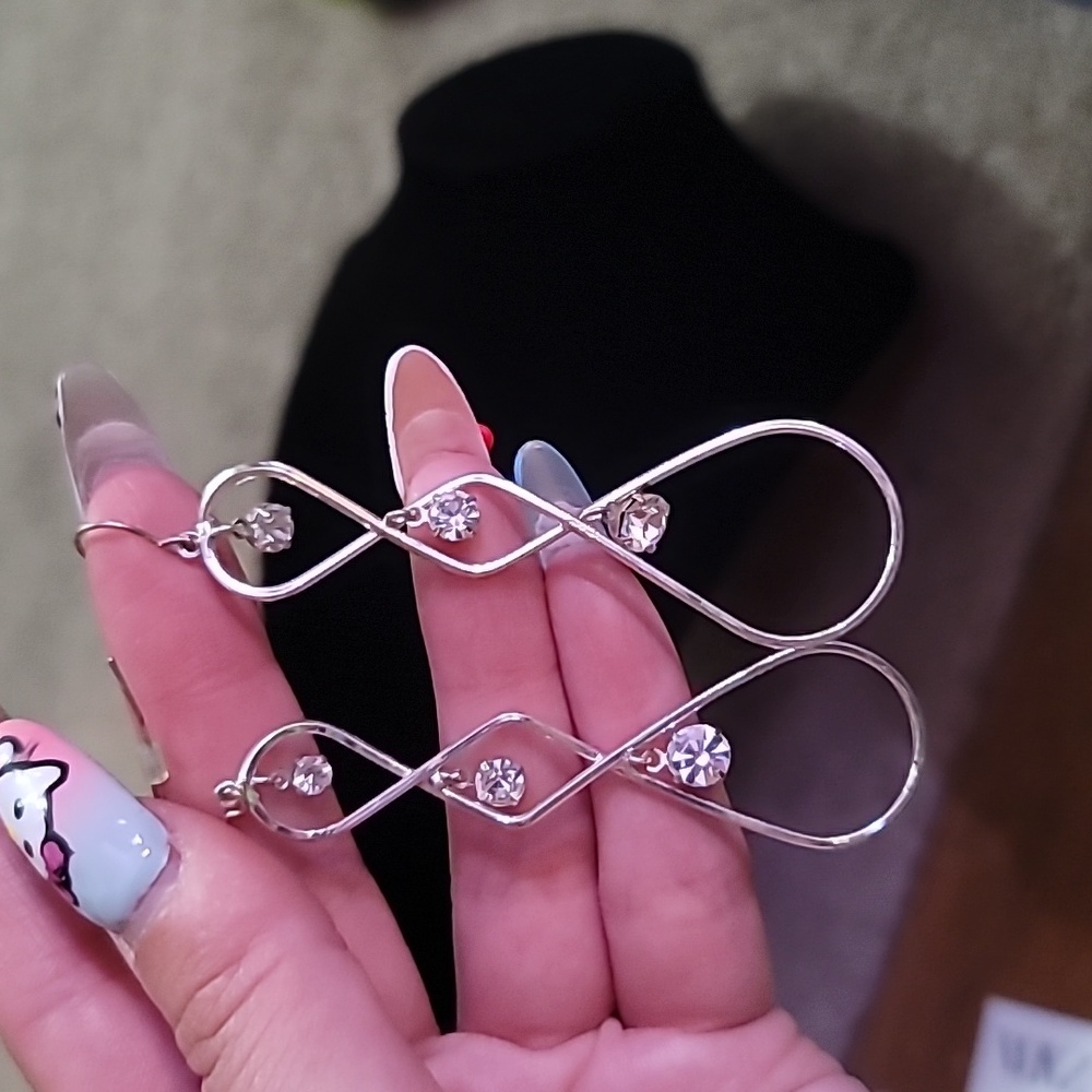 Silver tone earrings